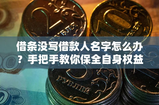北京借条没写借款人名字怎么办？手把手教你保全自身权益